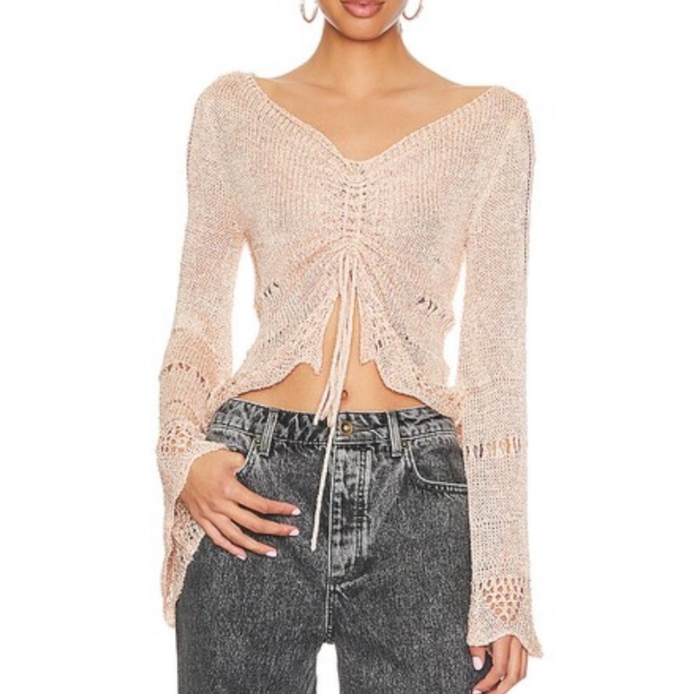 Free People Zinnia Top in Pink Sand Combo